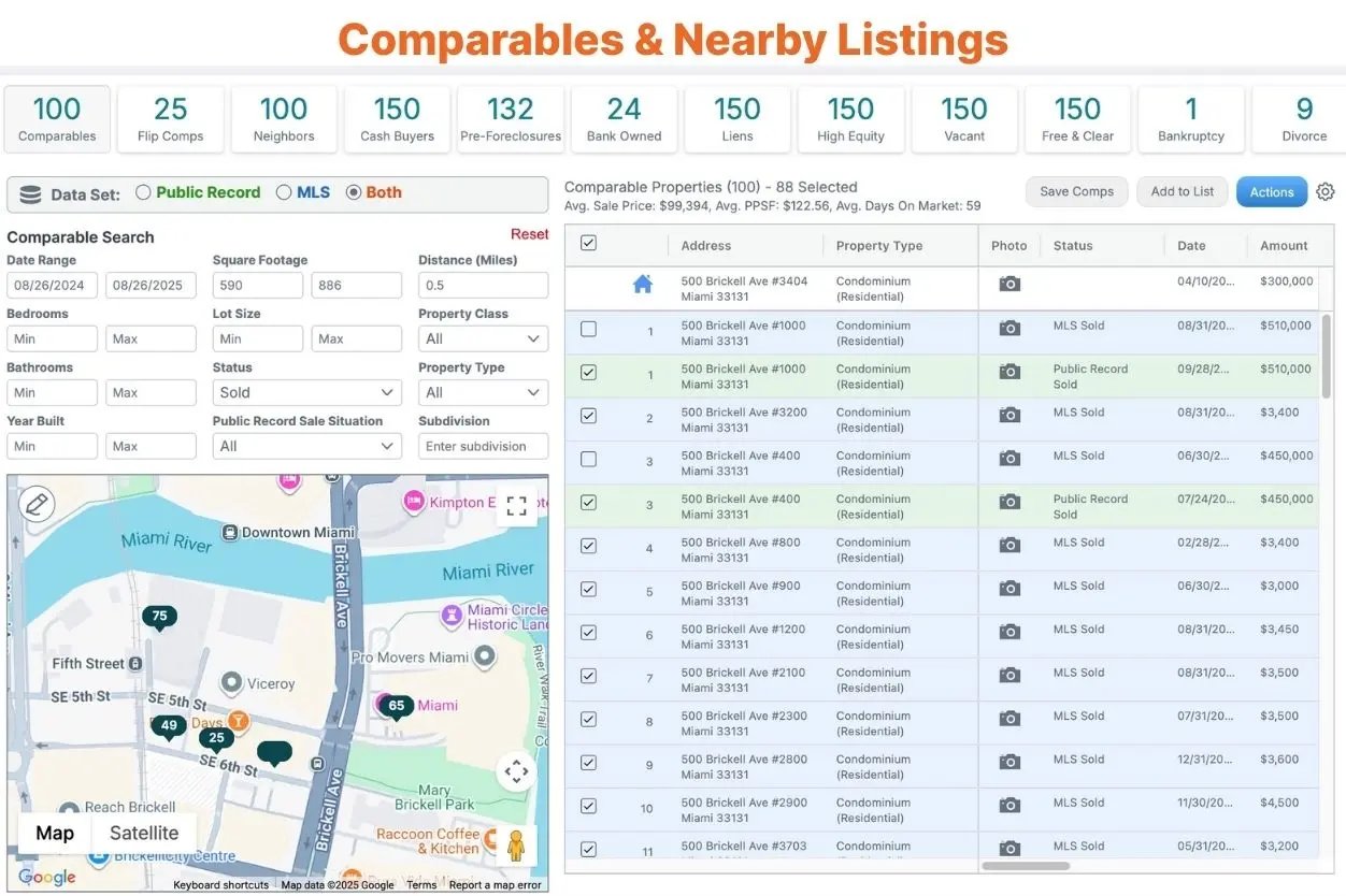 running comps propstream screenshot