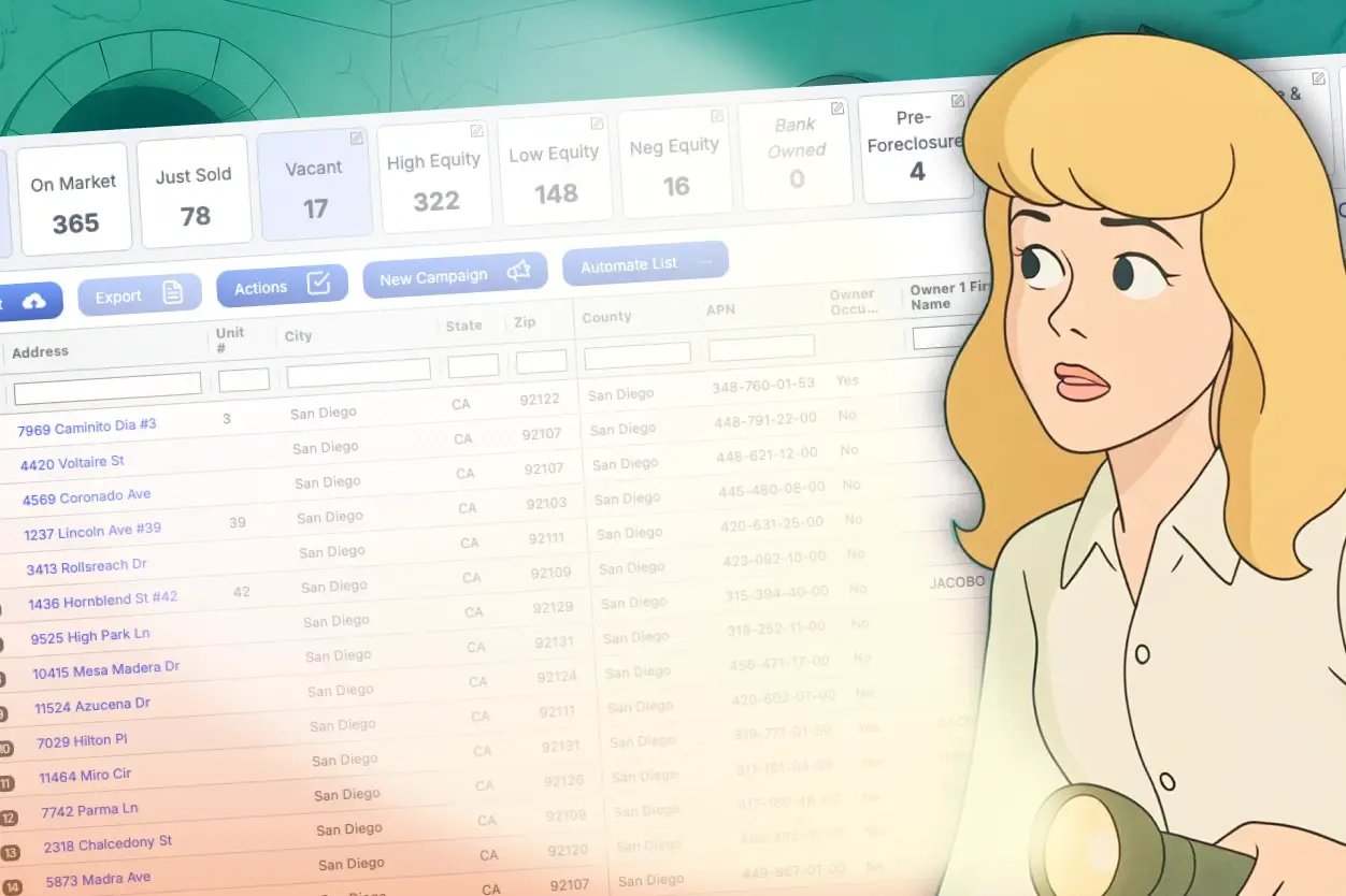 PropStream vacant property filter