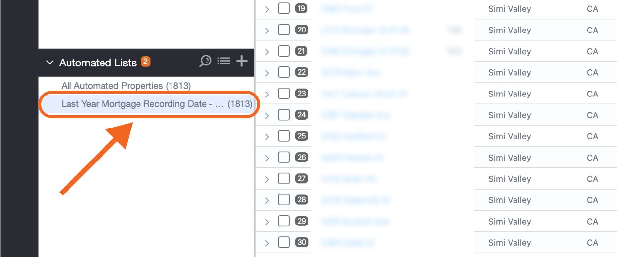 Step 3: Access Your Automated List in the “Automated Lists” Section