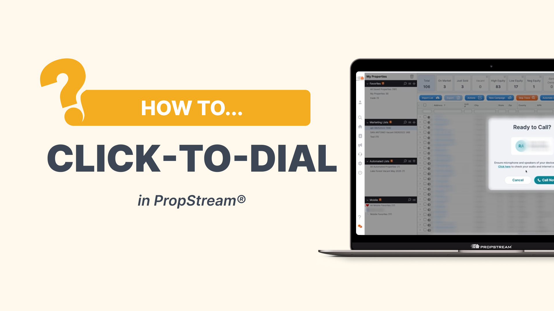 How To Click to Dial in PropStream