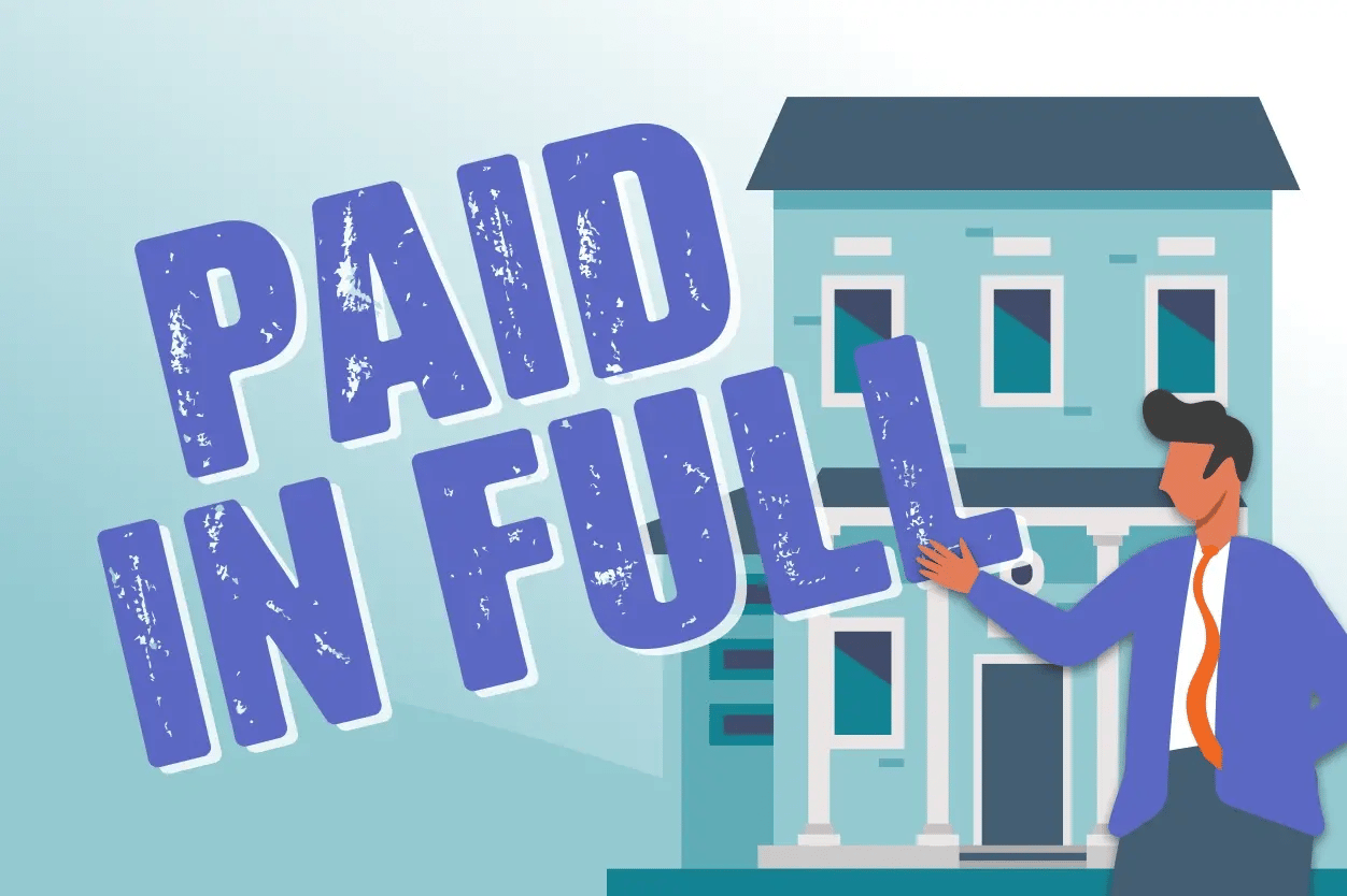 a visual emphasizing a property with a zero mortgage balance.