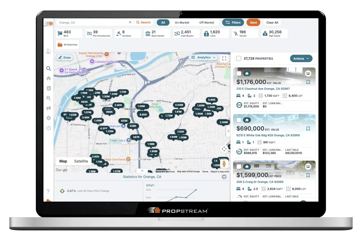 Target a real estate search region with PropStream