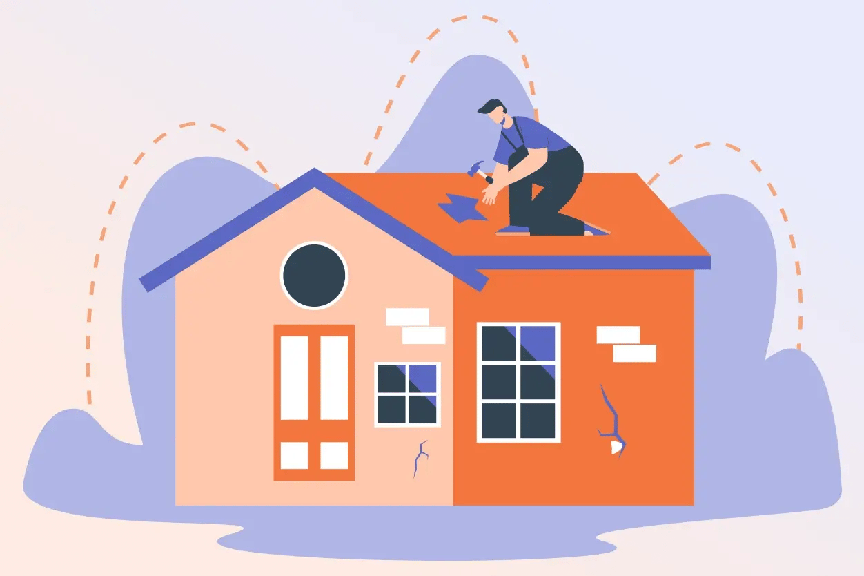 a property showing signs of distress