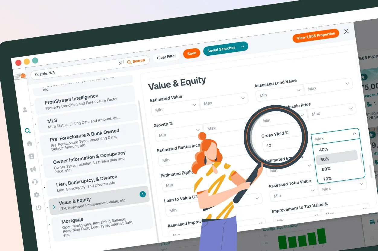 Showcase “Gross Yield” filter on PropStream