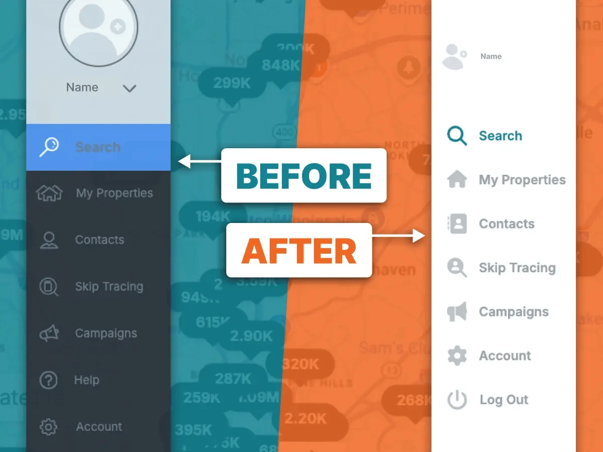 search bar design before and after
